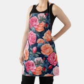 レッドピンクオレンジバラガーデニング エプロン (インサイチュ)