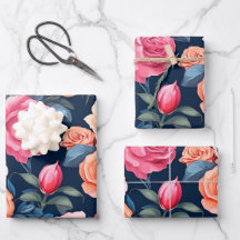 レッドピンクオレンジバラパターキフォン