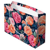 レッドピンクオレンジバラパターキフォン ラージペーパーバッグ (裏面アングル)