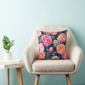 レッドピンクオレンジバラパターンデザイン クッション (椅子)