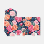 レッドピンクオレンジバラパターンデザイン フェイバーボックス (折り畳みなし)