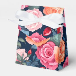 レッドピンクオレンジバラパターンデザイン フェイバーボックス