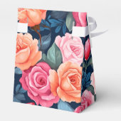 レッドピンクオレンジバラパターンデザイン フェイバーボックス (裏面サイド)