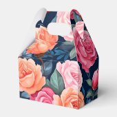 レッドピンクオレンジバラパターンデザイン フェイバーボックス (裏面サイド)