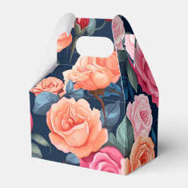 レッドピンクオレンジバラパターンデザイン フェイバーボックス