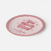 レッドピンクオ何おもしろいクリスマス子供の誕生日パーティー ペーパープレート (アングル)