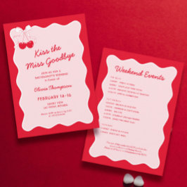 レッドピンクキスザ恋しく思バイバチェロレッテ 招待状