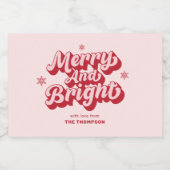 レッドピンククリスマスミニシャンパン スパークリングワインラベル (シングルラベル)