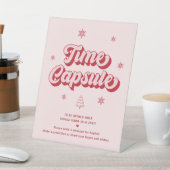 レッドピンククリスマス1st誕生日タイムカプセルゲーム 台座サイン (インサイチュ)