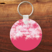 レッドピンクグリッタースパークル新学期先生ap キーホルダー (裏面)