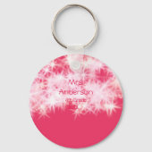 レッドピンクグリッタースパークル新学期先生ap キーホルダー (裏面)