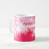 レッドピンクグリッタースパークル新学期先生ap コーヒーマグカップ (正面左)