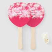 レッドピンクグリッタースパークル新学期先生ap ハンドファン (正面&裏面)