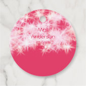 レッドピンクグリッタースパークル新学期先生ap フェイバータグ (裏面)