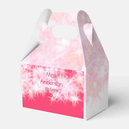 レッドピンクグリッタースパークル新学期先生ap フェイバーボックス (正面サイド)