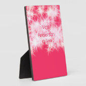 レッドピンクグリッタースパークル新学期先生ap フォトプラーク (側面)