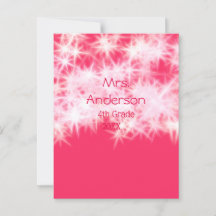 レッドピンクグリッタースパークル新学期先生ap