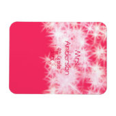 レッドピンクグリッタースパークル新学期先生ap マグネット (横)