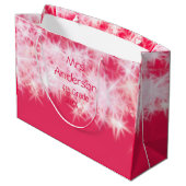 レッドピンクグリッタースパークル新学期先生ap ラージペーパーバッグ (裏面アングル)