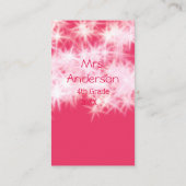 レッドピンクグリッタースパークル新学期先生ap 名刺 (裏面)