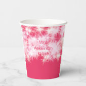 レッドピンクグリッタースパークル新学期先生ap 紙コップ (裏面)