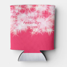 レッドピンクグリッタースパークル新学期先生ap 缶クーラー