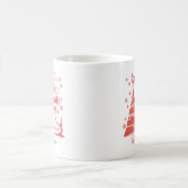 レッドピンクサンタズヨガお気に入りのインストラクター コーヒーマグカップ (中央)