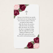 レッドピンクシルバーフローラ記念葬式カード (裏面)