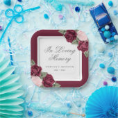 レッドピンクシルバーフローラ追悼式 ペーパープレート (パーティー)