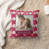 レッドピンクジグソーパズルハート写真ママ大好き クッション (ブランケット)