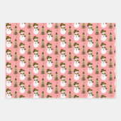 レッドピンクスとサンゴ ラッピングペーパーシート (正面3)