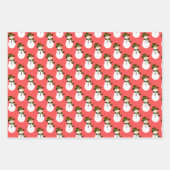レッドピンクスとサンゴ ラッピングペーパーシート (正面2)
