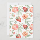 レッドピンクストロベリーベリーブライダルシャワー 招待状 (裏面)