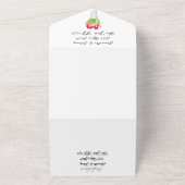 レッドピンクチューリップ水彩春の結婚式 オールインワン招待状 (外側)