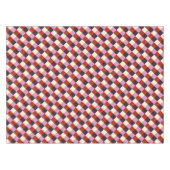 レッドピンクナスアイボリーレトロプレイド テーブルクロス (正面(横))