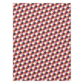 レッドピンクナスアイボリーレトロプレイド テーブルクロス (正面)