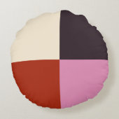 レッドピンクナスアイボリー スタイリッシュ ラウンドクッション (裏面)