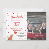 レッドピンクハートバレンタインズデイスウィートアート誕生日 招待状