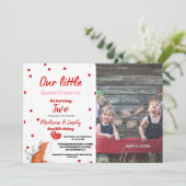 レッドピンクハートバレンタインズデイスウィートアート誕生日 招待状 (スタンド正面)