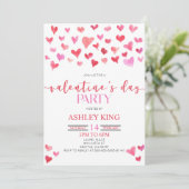 レッドピンクハートバレンタインデー 招待状 (スタンド正面)