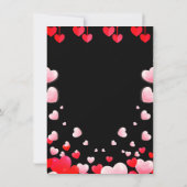 レッドピンクハートバレンタインパーティーフードミュージックダンス 招待状 (裏面)