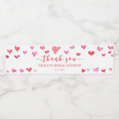 レッドピンクハートバレンタインブライダルシャワーパーティー ペットボトルラベル (シングルラベル)