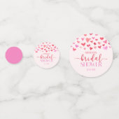 レッドピンクハートバレンタインブライダルシャワー コンフェッティ (正面)