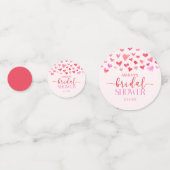 レッドピンクハートバレンタインブライダルシャワー コンフェッティ (裏面)