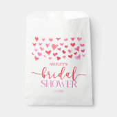 レッドピンクハートバレンタインブライダルシャワー フェイバーバッグ (正面)