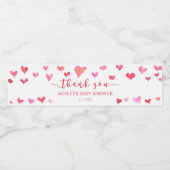 レッドピンクハートバレンタインベビーシャワーパーティー ペットボトルラベル (シングルラベル)