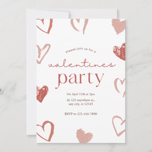 レッドピンクハートバレンティーンデイカード シーズンカード (正面)