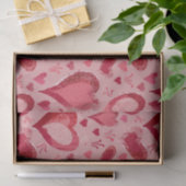 レッドピンクハートパターンスケッチバレンタインデー 薄葉紙 (ギフト)