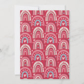 レッドピンクハートレインボーベビーシャワー招待状 招待状 (裏面)