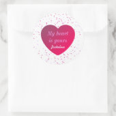 レッドピンクハートヴィンテージバレンタインデー ラウンドシール (バッグ)